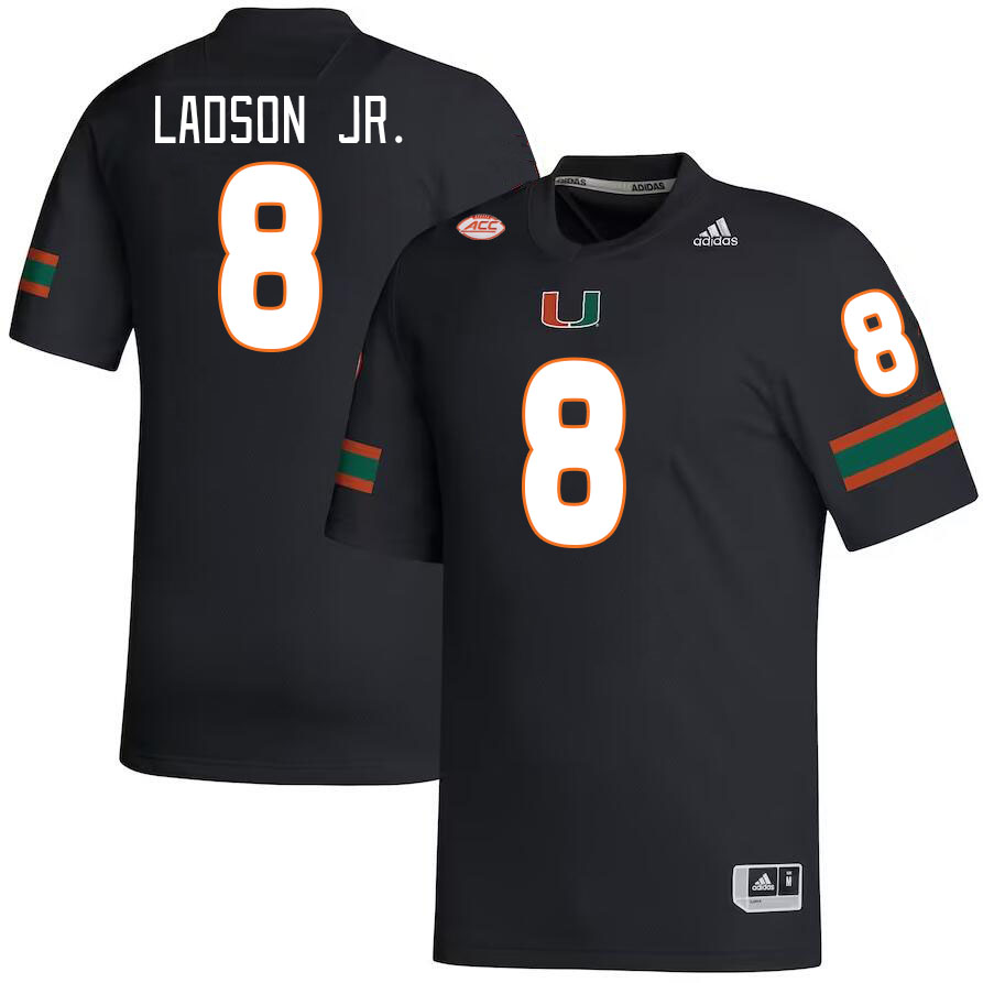 Men #8 Frank Ladson Jr. Miami Hurricanes College Football Jerseys Stitched-Black